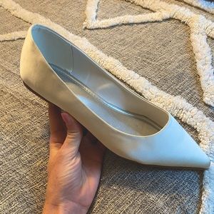 Brand new ASOS white satin flats